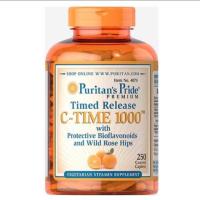 Puritans Pride [2v11 Vitamin C-1000 mg Timed Release Bioflavonoids Wild Rose Hips 250 cap] แตกตัวช้า6-9ชม C1000