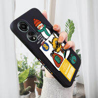 เคส Hpcase สำหรับ OPPO A78 4G เคสโทรศัพท์ดีไซน์ลายการ์ตูนเพนกวินมอนสเตอร์เคสปลอกซิลิโคนแบบน้ำขอบสี่เหลี่ยมเคสกล้องคลุมทั้งหมด