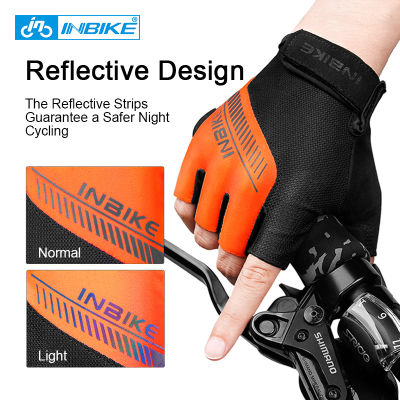 INBIKE Cycling Bike Gloves Half Finger Shockproof Breathable MTB Road Bicycle Sport Fitness Gloves Men Women Cycling Equipment
