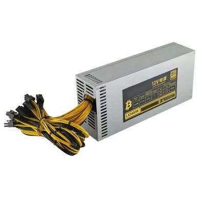 2400W PC Power Supply for Bitcoin Mining ATX ETH Mining Machine 12V Power Supply 2600W Max for Bitcoin Miner