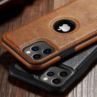 【FCL】◙  Ultra Thin Leather iPhone 14 13 12 XS XR X 7 8 Shockproof Soft Business Back Cover