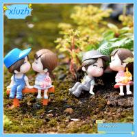 XIUZH 2pcs ลูกกวาด เครื่องประดับรถยนต์ มินิมอล งานฝีมือ เรซิน ตุ๊กตาคู่ คู่รัก สตูล สวนนางฟ้า