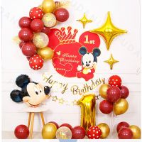 （koko party supplies）40pcs32inchGold จำนวนฟอยล์ BalloonsMinnie บอลลูน1-9 YearBoy สาวตกแต่งงานเลี้ยงวันเกิด G Lobos