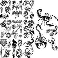 hot【DT】 Scorpion Temporary Tattoos Adults Men Wolf Tiger Thorns Fake Sticker Hand Leg Tatoos