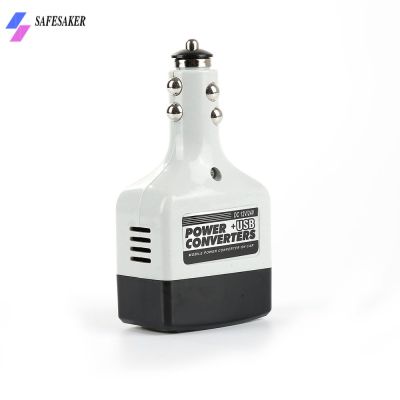 SafeSaker ตัวแปลงไฟฟ้าในรถยนต์อินเวอร์เตอร์12/24V DC เป็น220V AC เครื่องชาร์จ USB ที่จุดบุหรี่