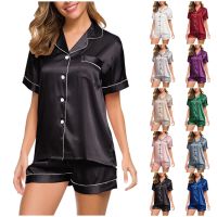 【cw】 Nightwear Sleepwear Nightgown Pijama   Short Sleeve Pyjamas - Silk Aliexpress