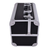 The New professional Aluminium PU Makeup Box Makeup Case Beauty Case Cosmetic Bag Multi Tiers Lockable Jewelry Box for gift