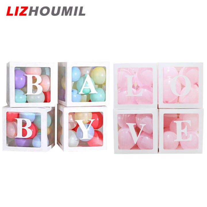 lizhoumil-กล่องลูกโป่งใสลาย-love-4ชิ้น-น้ำหนักเบาใช้ซ้ำได้ใช้สำหรับอาบน้ำทารกปาร์ตี้วันเกิดตกแต่งวันวาเลนไทน์