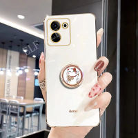 เคสชุบแฟชั่นสำหรับ Tecno Camon20 Pro 2023เคสโทรศัพท์ TPU แบบน่มหรูหรา TECNO Camon 20 / Camon 20 Pro 4G 5G / Camon 20 Premier 5G ฝาหลังกันกระแทก5G พร้อมที่จับแหวนแมวฟุ่มเฟือย