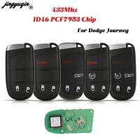 Jingyuqin 2/3/4/5ปุ่ม433Mhz Art Car Key ชิป PCF7953 ID46 Fob สำหรับ Dodge Journey Challenger Durango 300