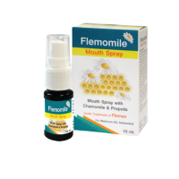 Flemomile Mouth Spray 10 ml เฟลมโมมายด์ เม้าท์ สเปรย์ 10 ml ลดการระคายเคืองในลำคอ ระงับกลิ่นปาก ผสมสารสกัดจากดอกคาโมมายล์และโพรพอริส propolis