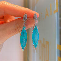 HotQXTC สีฟ้า Paraiba ทัวร์มาลีนพลอยจี้สร้อยคอต่างหูหรูหราชุดเครื่องประดับของขวัญสำหรับผู้หญิงอุปกรณ์วินเทจ