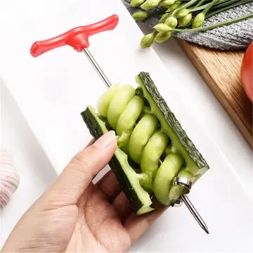 1pc Creative Kitchen Gadgets Fruit & Vegetable Tools Knife Manual Cutter  Cucumber Slicer Crusher Peeler Home Tools