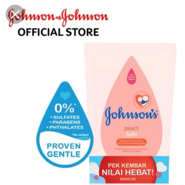 Johnson Baby Bath Genuine Refill Pack (Peach Flavour) 【600ml】 Lazada