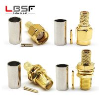 10PCS SMA Male Plug /Female Jack RF Coax Connector Crimp For RG58 LMR195 Cable Wire Terminal Straight Adapter Electrical Connectors