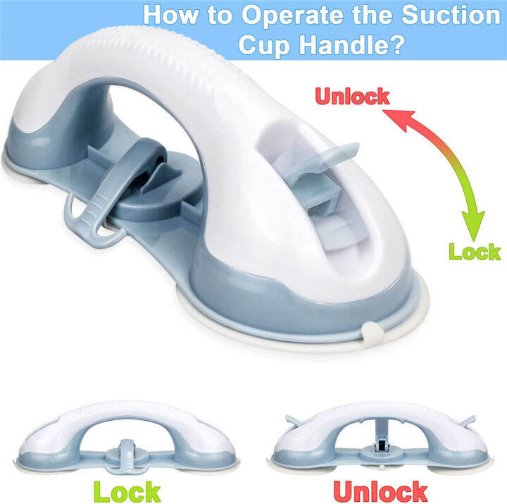 Happy houses Bathroom suction cup handrail, super suction nonslip