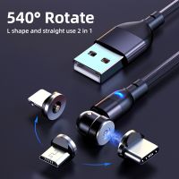 [KOLT Digital] 540องศาหมุนแม่เหล็ก Type C เคเบิ้ลอย่างรวดเร็วชาร์จไมโครสาย USB สำหรับ iPhone 8 7 6วินาทีบวกหัวเว่ยซัมซุงโทรศัพท์ Android