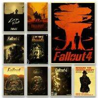 เบเทสด้าเกมสตูดิโอทำงาน Fallout 4วินเทจคราฟท์ผ้าใบโปสเตอร์ของบทบาทที่นิยมเล่นเกมตกแต่งสำหรับบาร์บ้านตกแต่งผนังใหม่