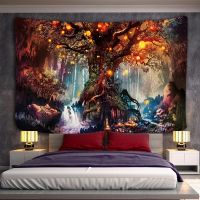 【CW】✟ↂ  Wishing Trees Print Tapestry Wall Hanging Psychedelic Bed Sheet Hippie Ancient