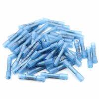 [HOT ZHKKZZLWWG 510] 200/100/50Pcs Blue Heat Shrink Butt Connectors Wire Connectors Insulated Marine Copper Wire Electrical Kits Crimping Terminals