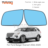 1คู่2ชิ้นด้านข้างกระจกมองหลังเลนส์แก้วสีฟ้าสำหรับฟอร์ดเรนเจอร์เอเวอร์เรส2016-2020มุมกว้างดูป้องกันแสงสะท้อนกระจกรถยนต์