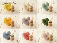 Colorful love velvet pillow +bowheadband set baby heart shape shooting newborn photography prop