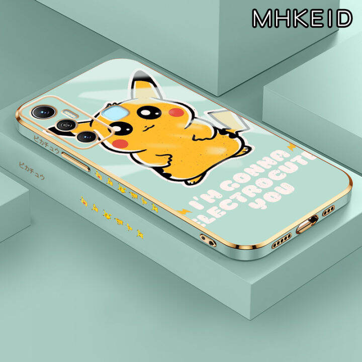 MHKEID Casing Ponsel Untuk Infinix Hot 11 Hot 12 Play NFC Hot 12i Case Hp Lucu Kartun Pikachu