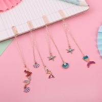 Cartoon Cute Mermaid Metal Bookmark Childrens Gift Creative Book Clip Book Dress Up Pendant Stationery Supplies