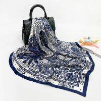 【Miki Xinyuan】 JTVOVO RUNMEIFA 2021 New LuxuryHigh-Quality Silk Printed Square Scarf SmoothSoft Bib Accessories Women 39; S Fashion Hat