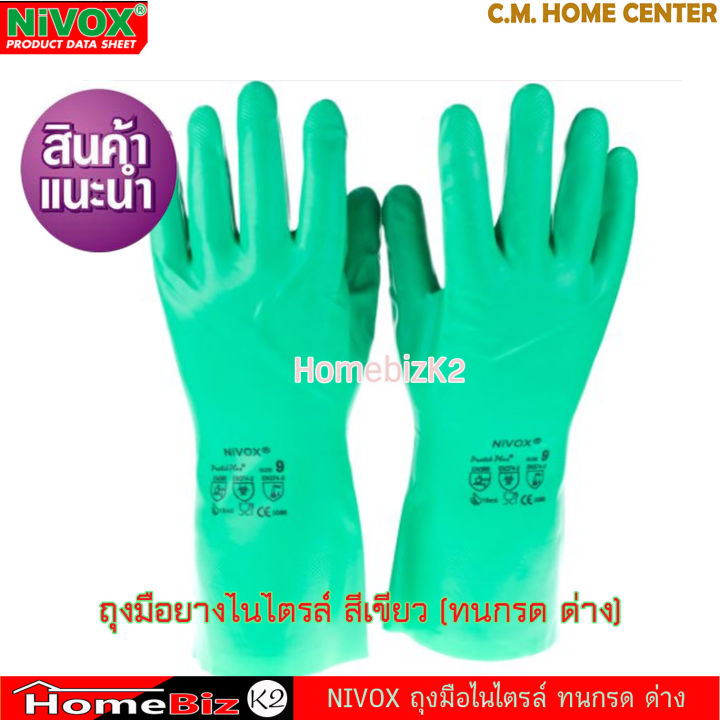 protel-plus-nivox-ถุงมือยางไนไตรล์-สีเขียว-กันสารเคมี-กันโซลเว้นท์-กรดด่าง-ยาว-13-นิ้ว-หนา-18-มิล-เหมาะกับงานอุดสาหกรรม