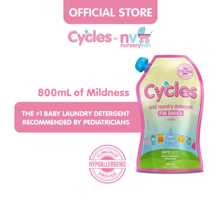 Cycles Baby Laundry Liquid Detergent Hypoallergenic, Free & Clear of