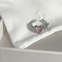 แฟชั่นหัวใจแหวนแมวตาพีชหัวใจปรับผู้หญิงออกแบบพรีเมี่ยมแหวนงานแต่งงานเครื่องประดับของขวัญ