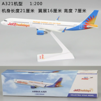 1:200ขนาด A321 B737-800เจ็ท2วันหยุดพลาสติก ABS เครื่องบินรุ่นของเล่นเครื่องบินเครื่องบินรุ่นของเล่นประกอบเรซิ่นสำหรับการเก็บ