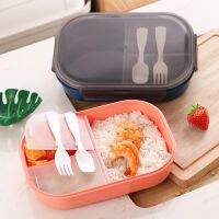 Portable Bento Plastic Microwavable Lunch Sealed Airtight Food Storage Organizer Salad with Compartments Cutlery Set for Kids s School Office Outdoor