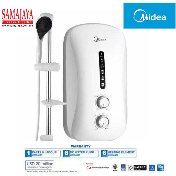 Midea MWH-38P3 Water Heater with DC Silent Pump (White) | Lazada