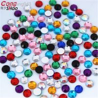 4mm6mm Crystal AB 3D Nail Art AB Rhinestones DIY Non Hotfix Round Flatback Acrylic Stones For Face Decorations Garment WC258