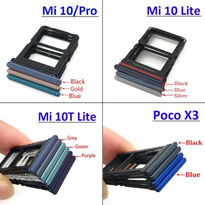 ใหม่ที่ใส่ซิมการ์ดถาดใส่ซิมเหมาะสำหรับ Xiaomi Mi 10 Mi10 Pro 10T Lite Poco อะไหล่ทดแทน X3