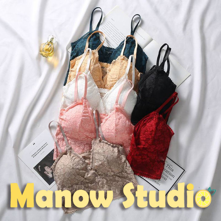 manow-studio-3022-บราลูกไม้-เสื้อชั้นในลูกไม้-เสื้อกล้ามลูกไม้-สายเดี่ยว-บราสายเดี่ยว