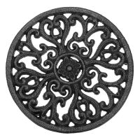 Round Cast Iron Trivet 6.7Inch Iron Heat-Insulation Trivet Non- Potholders for Kitchen Dining Table Decor