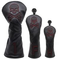 Golf Head Covers Set Skull Golf Club Covers For Driver Fairway Wood Hybrid Golf Headcovers Fit All Brand Golf Clubs