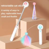 Gravity Tease Cat Stick Cat Self Hi Fairy Feather Bell เปลี่ยนสามารถเพิ่ม Cat Mint Pet Supplies Kitten Toys