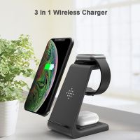 【ความร้อน】 QI 10W Fast Charge 3 In 1 Wireless Charger สำหรับ Iphone 11 Pro Charger Dock สำหรับ Apple Watch 5 4 Airpods Pro Wireless Charge Stand