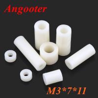 1000pcs M3*7*11 M3x11 Nylon ABS Non-Threaded Standoff Spacer Round Hollow Standoff Washer ID=3mm OD=7mm PCB Board Screw Spacers Nails  Screws Fastener