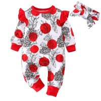 COD DSFERTEREERRE baby girl romper Long sleeve Cotton baby girl clothing round neck floral print Newborn girl clothes Infant clothing set