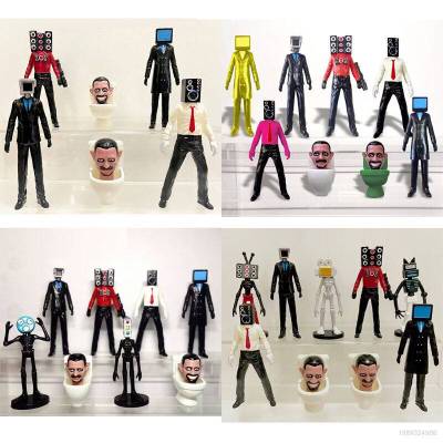 9pcs Skibidi Toilet Action Figure Speakerman TV Man Monitor Man Model Dolls Toys For Kids Gifts Collections