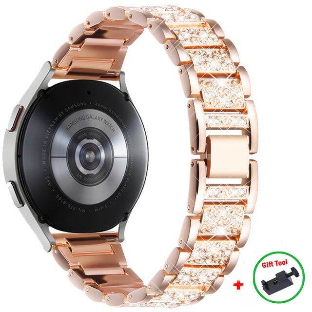 20mm-22mm-สายเพชรสำหรับsamsung-galaxy-watch-6-5-5pro-4-active-2-40mm-44mm-galaxy-watch-6-4-classic-46mm-42mm-43mm-47m-mสร้อยข้อมือโลหะhuawei-gt-2-gt2-3-proสายคล้อง