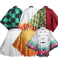 ชุดคอสเพลย์ปีศาจ Kimetsu No Yaiba Kochou Shinobu Kamado Tanjirou คอสเพลย์ Tanjirou Tomioka Giyuu Haori Yukata Brocade Cloak กิโมโนแบบสบายๆ