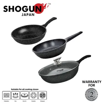 La gourmet 36cm Light Cast Iron Wok with Glass Lid (6.2L)