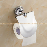 Paper Holder Metal Chrome Silver Toilet Roll Paper Towel Holder Blue &amp; White Porcelain Bathroom Accessories Wall Mount ST-6708