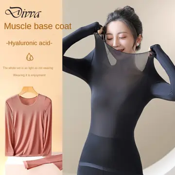 Thermal Suit 2024 Autumn Winter Thermal Underwear For Women Long Johns  V-Neck Lace Sexy Second Female Skin Thin Basic Underwear